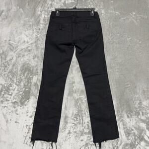 Y2k Gap Womens Raw Hem Straight Leg Bow Pocket Jeans Womens Size 2 Black Stretch